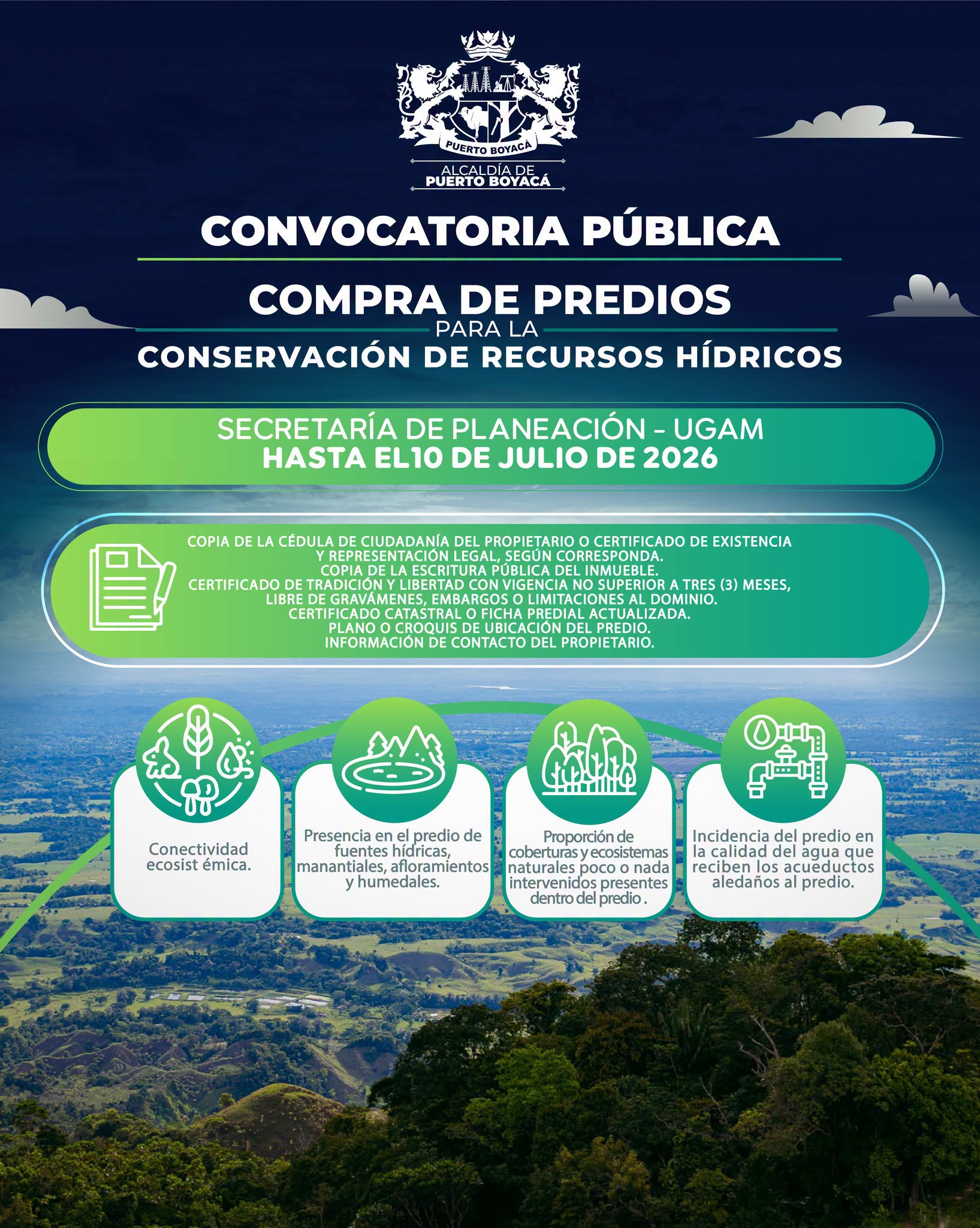 CONVOCATORIA PÚBLICA COMPRA DE PREDIOS PARA CONSERVACIÓN