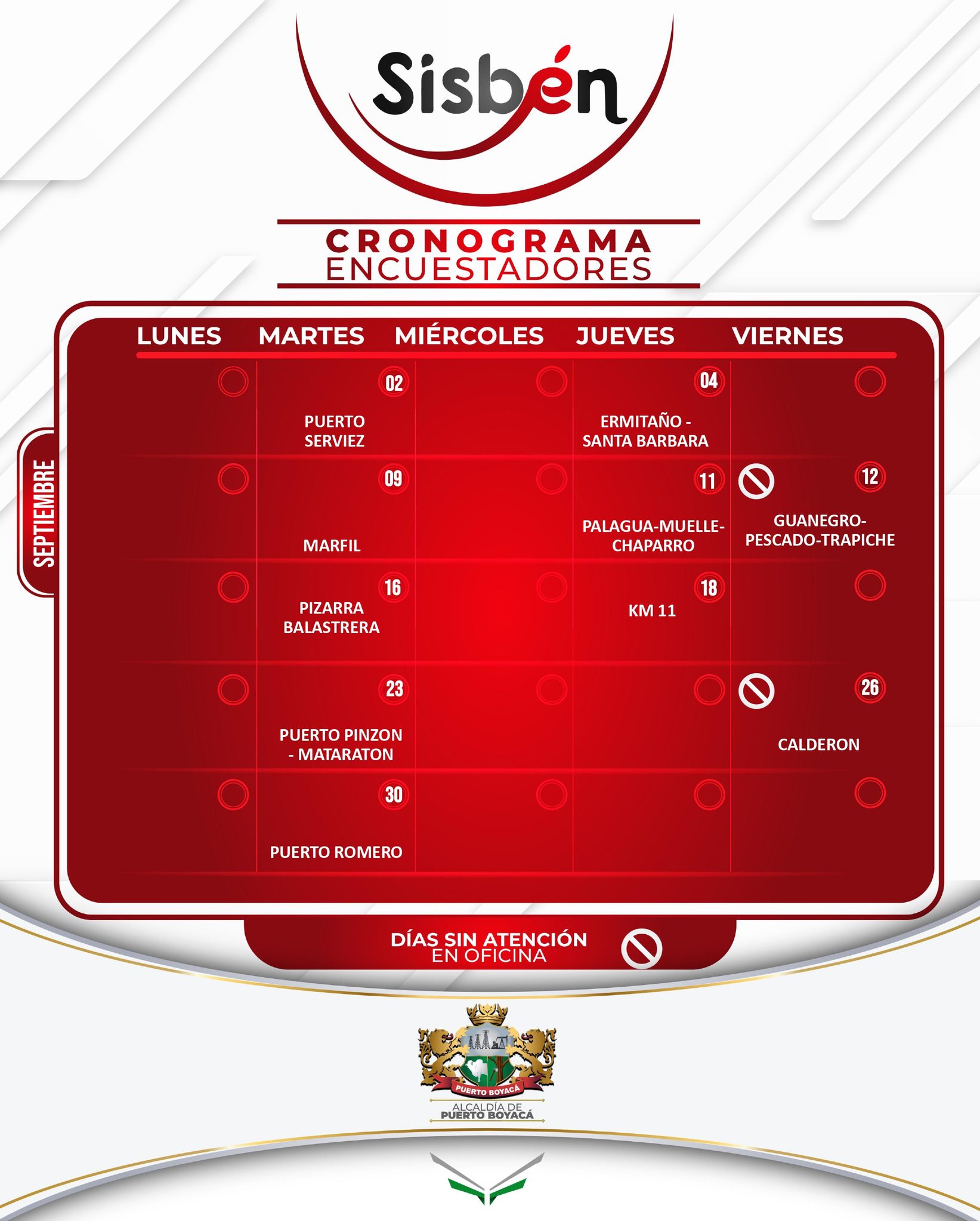 CRONOGRAMA MES DE SEPTIEMBRE 2025